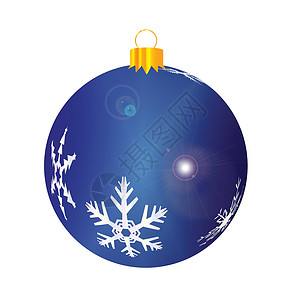 蓝横标语装饰玻璃玩具季节性雪花蓝色光泽度装饰品插图薄片绘画背景图片