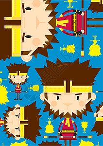 可爱的孙悟空美猴王Patter围巾神话传奇动物卡通片国王职员背景图片
