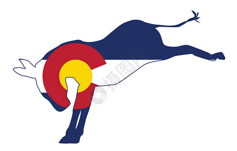 科罗拉多共和艺术插图绘画政治派对艺术品旗帜电子动物插画