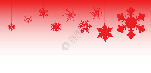 红圣诞礼章红色艺术品下雪横幅绘画小玩意儿插图季节性艺术背景图片