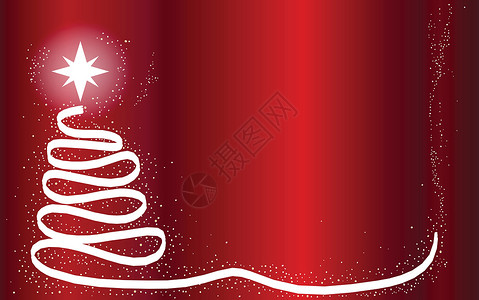 圣诞树背景 可写作的圣诞树背景艺术下雪季节红色星星艺术品丝带季节性绘画插图背景图片