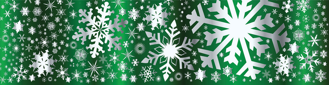 银银圣诞奖雪花绿色天气白色背景图片