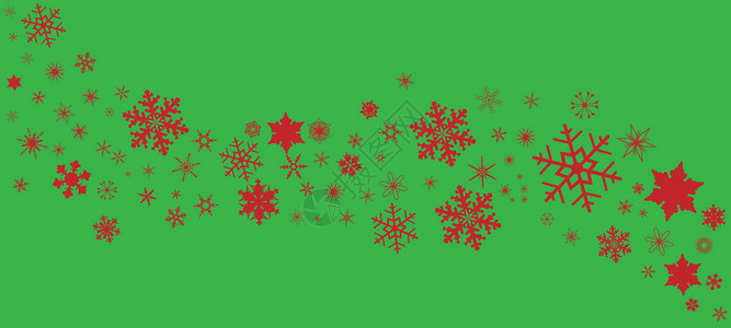 绿雪花条形绿色红色艺术品季节性下雪横幅插图绘画艺术背景图片