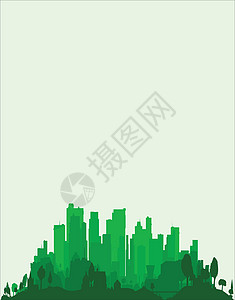 绿色城市边缘建筑景观结构水平祖母绿建筑学大楼场景城市生活轮廓背景图片