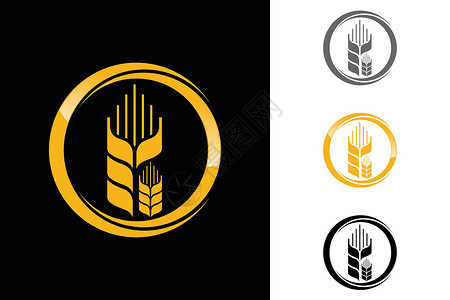 小麦玉米农业小麦标志模板矢量图标设计面包食物生长粮食植物场地标签种子营养玉米设计图片