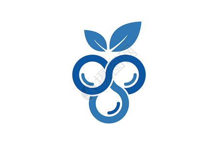 视觉标志蓝莓标志模板设计标签花园水果叶子食物草图标识蓝色市场浆果插画