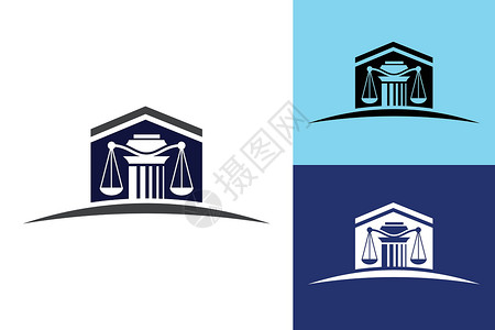 律师事务所的支柱标志设计正义法标志设计模板法律锤子徽章法官立法圆圈惩罚法庭司法房子背景图片