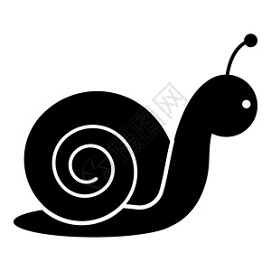 蜗牛图标黑色科洛野生动物竞赛速度动物螺旋鼻涕虫司机花园插画