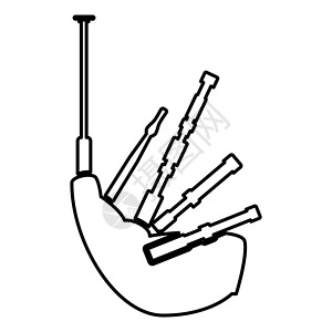 风笛图标黑色科洛娱乐文化乐器国家管道音乐民间背景图片