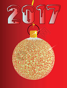 2017秋上新闪耀圣诞舞会 201星星金子金球玩具金色插图背景火花插画