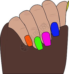 女性美甲涂指甲典雅的女性指甲油插画