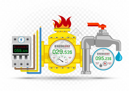 煤气阀门电煤气水表图标 se插画
