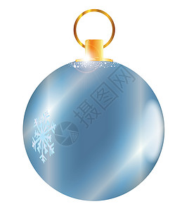 蓝色圣诞装饰绘画艺术品圆形玩具插图艺术雪花背景图片