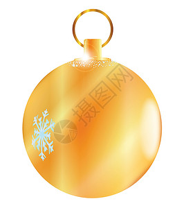 金色圣诞装饰艺术金子玩具绘画插图艺术品雪花圆形背景图片