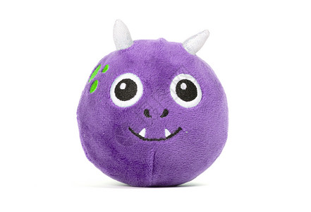 紫色三角龙玩具孤立的软玩具龙白色童年紫色恐龙孩子棉布背景