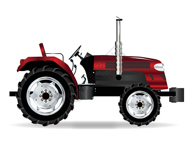 农家院红色孤立的拖拉机设计图片