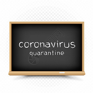 冠状病毒检疫在黑板上画画教育粉笔课堂疾病邮票传染温度流感预防危险背景图片