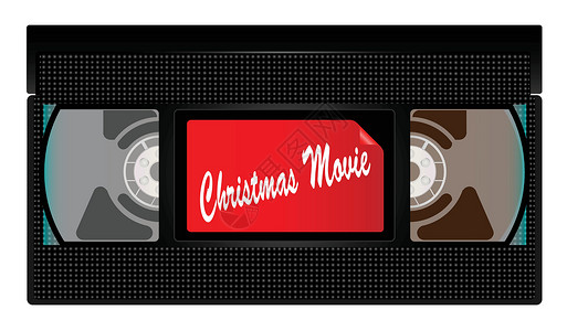 圣诞电影录影带绘画记录季节性视频艺术品艺术插图磁带音乐黑色插画