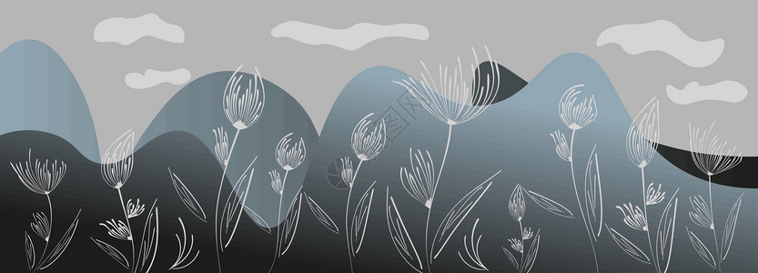 起毛用于装饰设计的蒲公英 用于横幅设计的线条艺术蒲公英 五颜六色的抽象背景 抽象几何图案植物学墙纸技术种子创造力生物学插图坡度季节海插画
