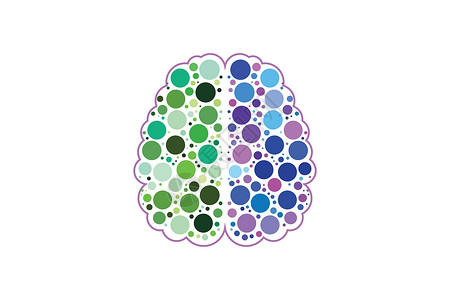 brain大脑连接标志设计数字大脑标志模板Brain log技术创造力智力数据库中心社区科学数据创新标识插画