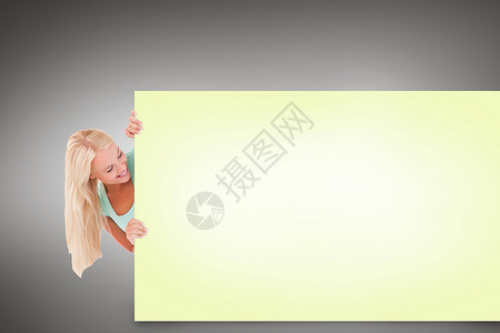头发海报漂亮金发露卡的复合图像床单空白绘图灰色女性广告插图头发黄色数字背景