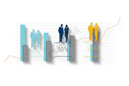 数字生成的灰色和蓝色商业信息公司插图领导橙子领导者数据统计人力资源图表资料背景图片