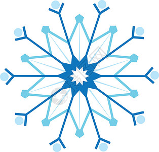 数字生成的蓝色雪片e水晶绘图计算机雪花背景图片