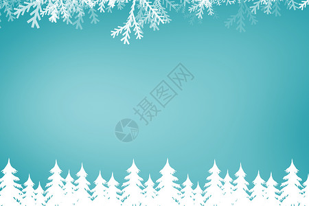 Fir树林和雪花的复合图像绘图森林树木插图蓝色下雪计算机背景图片