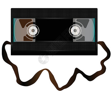 黑色取消共享视频盒记录脱机音乐电影假脱机插图艺术品艺术磁带未假插画