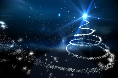 圣诞树灯光螺旋主题背景背景图片