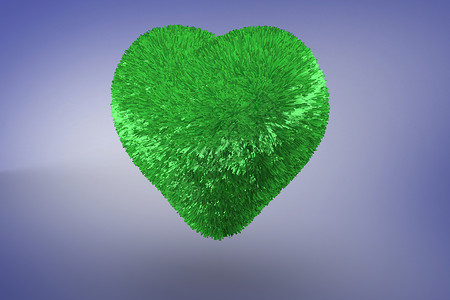 蓝背景的深绿色心脏情人紫色插图绘图计算机背景图片