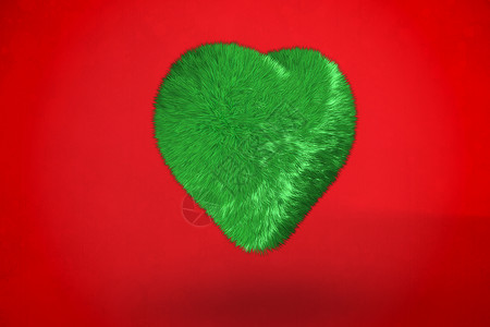 红色背景的深绿色心脏背景图片