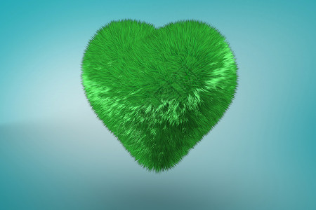 蓝背景的深绿色心脏情人计算机蓝色绘图插图背景图片