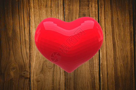亮红红心气球情人计算机橡木数字桌子绘图木板背景图片