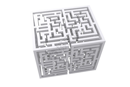 迷宫立方体复合图像正方形背景灰色插图原图问题解决盒子部分计算机背景图片