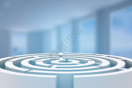 圆形迷宫的复合图像计算机广告牌房间绘图空白窗户走廊大厅广告屏幕背景图片