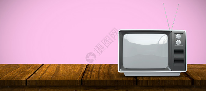 复变 Tv 的复合图像屏幕电视桌子背景图片