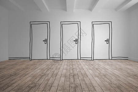 房间的面条门计算机白色绘图图像复合背景图片