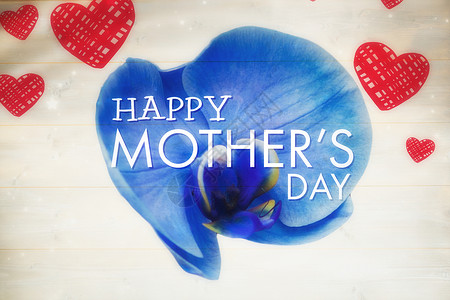 幸福母亲日的复合形象计算机母亲套装合作设计压痛庆典团队蓝色木板背景图片