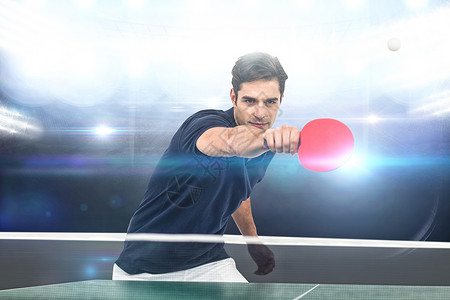 反手男性运动员打桌球网球综合肖像图象锦标赛耐力力量杯子能力沥青球拍绘图乒乓球男人背景