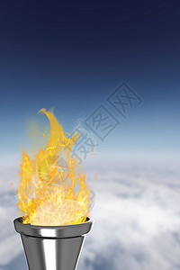 奥林匹克火的复合图象绘图蓝色数字动画高度运动环境阳光运动员天空背景图片