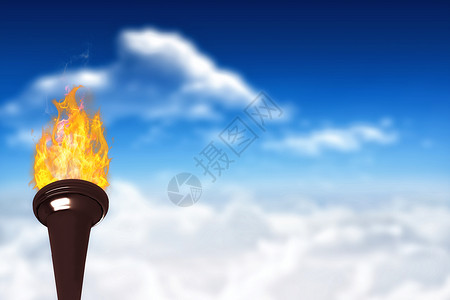 奥林匹克火的复合图象运动环境天空多云数字绘图运动员计算机高度竞赛背景图片