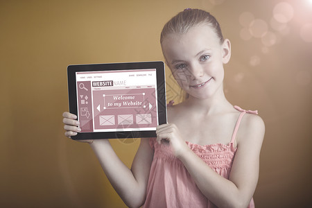 网站界面复合图像综合图象的合成图像育儿电脑背景女性药片技术黄色计算童年平板背景图片
