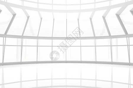 大型窗口白色建筑房间地面背景图片