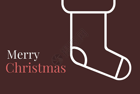 圣诞贺词和布朗背景设计上的袜子背景图片