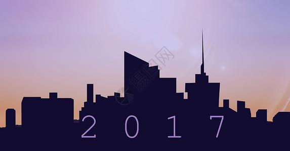 2017年综合图像和现代城市风景的光影背景图片