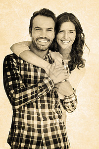 微笑的年轻情侣肖像综合图像主题人类框架背景图片