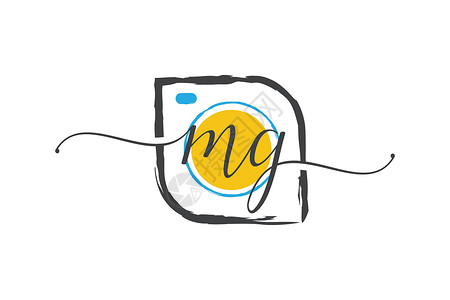 MG初始笔迹标识设计用画笔摄影标识概念背景图片