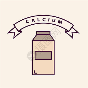 矢量图像的牛奶盒阅读 calciu类型健康背景营养背景图片