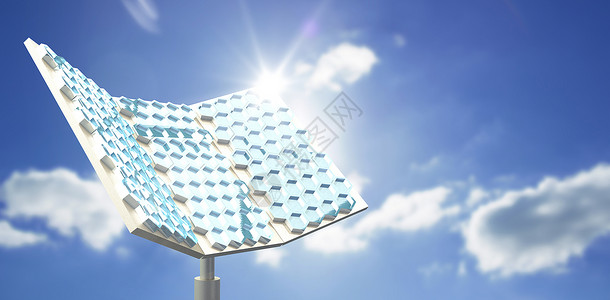 六边形太阳能设备的合成图像背景图片